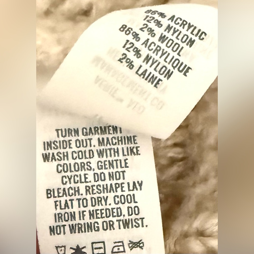 Aerie Soft Beige Open Knit Wool Blend Cowl Neck Sweater Size XS - Picture 10 of 11